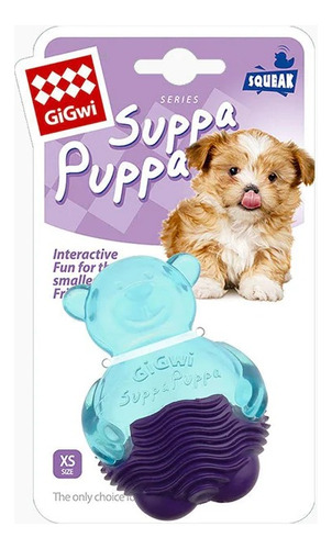 Juguete Para Perro Gigwi Bear Suppa Puppa 9cm Azul Y Violeta