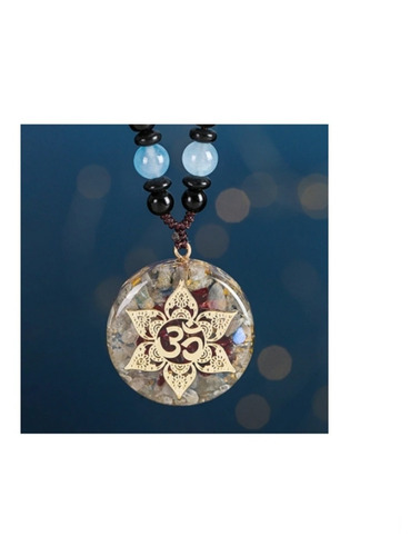 Imagen 3 de 3 de Collar Om Piedras Naturales
