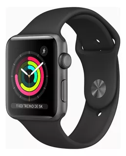 Apple Watch Series 3 (GPS) - Caixa de alumínio cinza-espacial de 42 mm - Pulseira esportiva preto