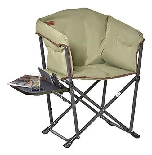 Silla Plegable De Camping Con Acolchado Verde Mesa Lateral