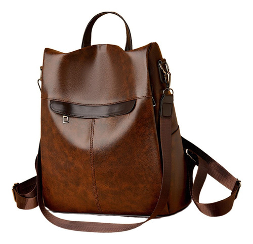 Mochila De Viaje Mochila De Cuero Pu Impermeable Con Correa