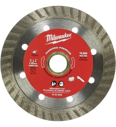 Disco Diamantado Turbo Premium De 4 Milwaukee 49938006