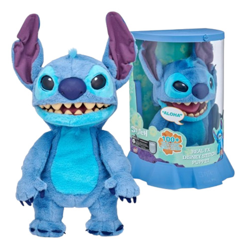 Uau! Coisas: Real Fx Disney Stitch Puppet - Animate Plush Azul