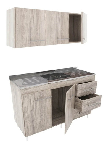 Combo Cocina 1.20 Orlandi Bajo Mesada + Alacena 