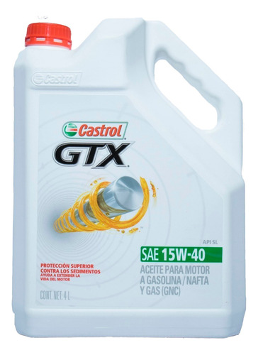 Aceite Castrol Gtx 15w40 4 Litros Mineral Nafta