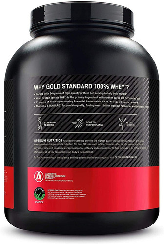 Suplemento en polvo Optimum Nutrition Proteína Gold Standard 100% Whey proteína sabor cookies & cream en pote de 2.11kg