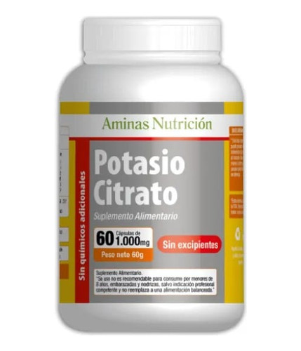 Potasio Citrato 1000mg 60caps Aminas Nutricion