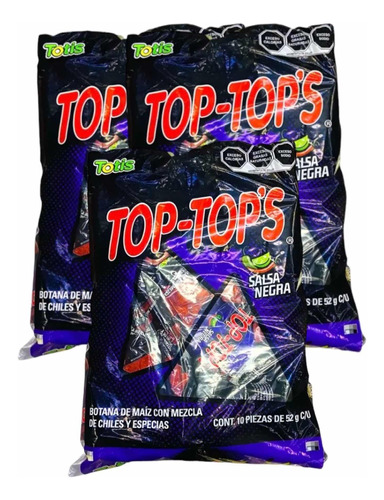 Top-tops Totopos Totis Salsa Negra  30 Pz 52 G C/u