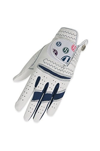 Guante De Golf Para Mujer Hj Glove Navy Daisy, Grande, Mano 