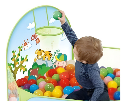Alberca De Pelotas Con Canasta Para Niños De Juguete