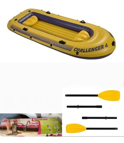 Bote Inflable Challenger 4 New Remos Bomba 4 Persona 510 Kg