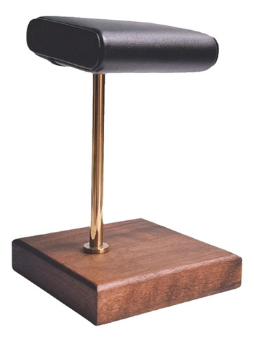 Soporte De Reloj Con Soporte De Base De Madera Vara De Oro