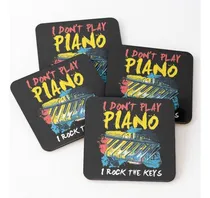Comprar Set Posavasos Rock The Keys Piano Piano Partituras Calidad P