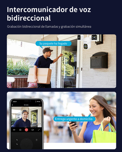 Cámara Seguridad Exterior 3 Lentes 360° Full Hd - Wifi 5mp, Visión Nocturna 10m Con 12 Ir + 14 Luces, Alerta Movimiento, Resistente Agua, Soporte Microsd 128gb Y Nube