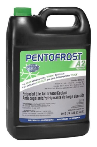 Anticongelante Pentofrost A2 Pre-diluido 50-50 (verde) 3.78l