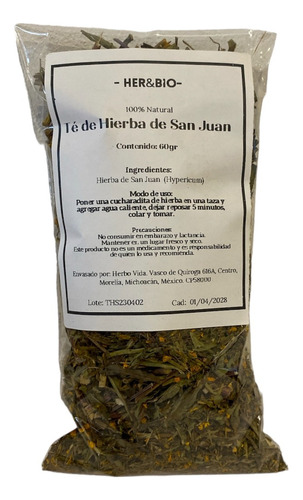 Té De Hierba De San Juan 100% Natural Selecta De Her&bio 60g