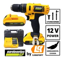 Comprar Taladro LH-199 Atornillador Percutor Gp Garden Plus De Lusqtoff 2 Baterias Inalambrico 12v Mandril 10mm Con Regulador De Velocidad Pideweb