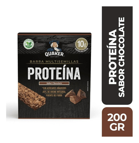 Pack 5 Barras De Proteina Quaker Sabor Chocolate De 40g