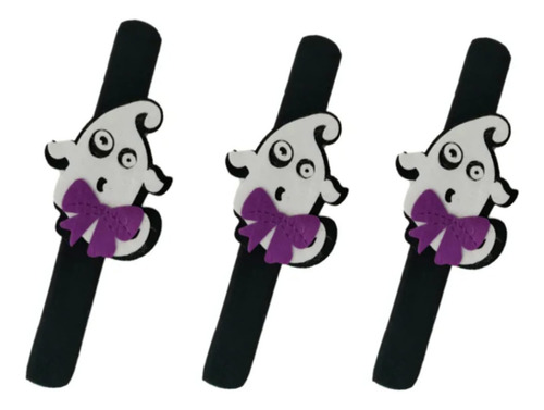 Pulseras Brazaletes Colores Halloween Fantasma Fiesta 12pz