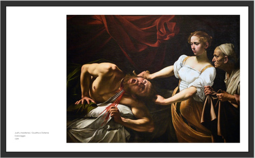 Caravaggio - Judit Y Holofernes -  Con Marco 55 X 89 Cm