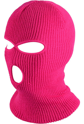 3 Hole Winter Knitted Mask, Outdoor Sports Full Face Cover