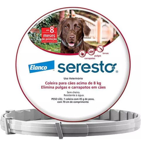Collar Anti Pulgas Y Garrapatas Seresto Bayer Mascotas + 8kg