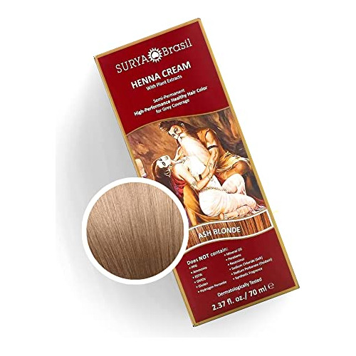 Crema De Henna Marrón Surya Brasil Products, Rubio Ceniza, 2