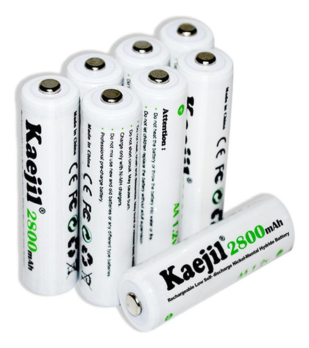 Kaejil Baterias Aa Recargables, Paquete De 8 Baterias Doble 