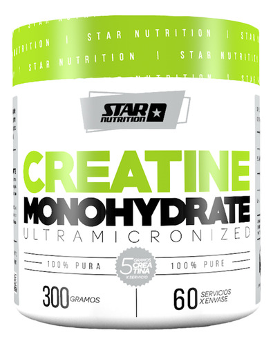 Star Nutrition Suplemento En Polvo Creatina 100% Pura 300 Gr