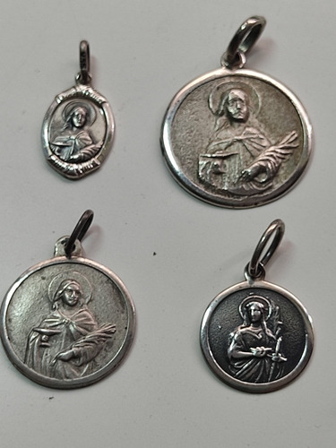 Medalla Santa Lucia Plata 925 Oval 15 X 9 Mm Kendra Joyas