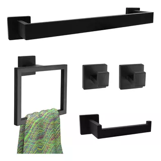 Set Accesorios Para Baño X 5 Piezas Acero Inoxidable