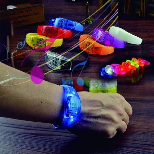 450 Unid. Pulseiras De Led Pisca Conforme Batida Da Musica
