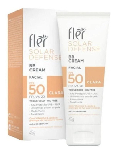 Bb Cream Facial Fler Protetor Solar Defense 50 - 45g Clara