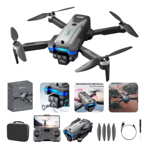 Genai Drone S8s Camera 6k Full Hd Sensor Obstáculo Retorno Preto