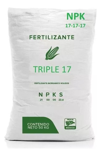 10 Kg Fertilizante Abono Triple 17 Alto En Nutrientes Jardín