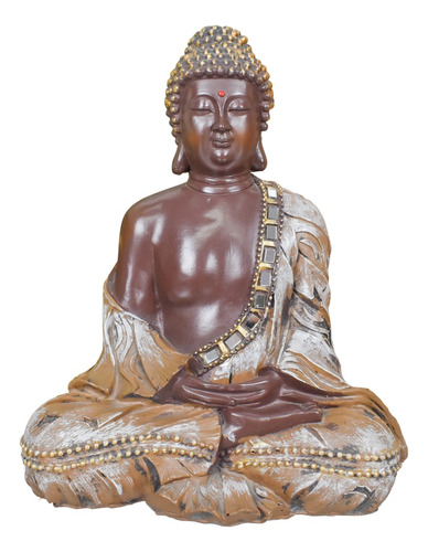 Estatua Figura Buda En Poliresina Decorativa 25x21 Cm
