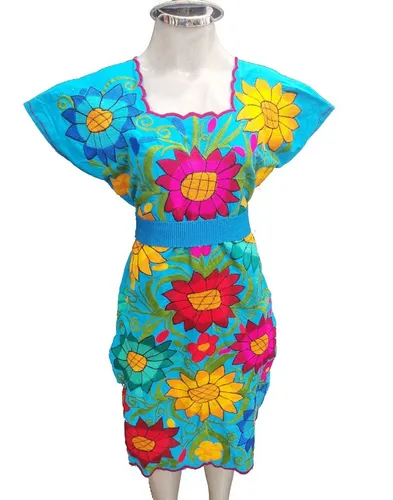 Vestido Mexicano Gala Bordado Chiapas Boda Artesania V60 | Envío gratis Vestido Mexicano Gala Bordado Chiapas Boda Artesania V60 | Envío gratis