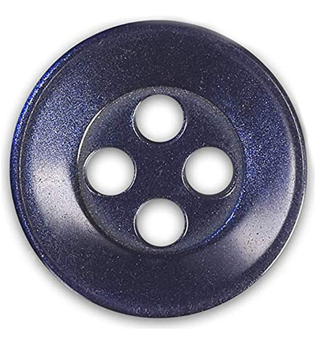 Boton Azul Marino Agujero Frontal Para Coser Manualidad