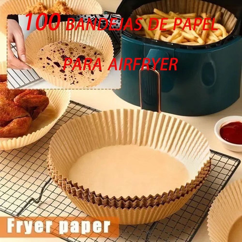 Imagem 4 de 6 de 100pcs Air Fryer Forro De Papel 16cm Antiaderente Mat