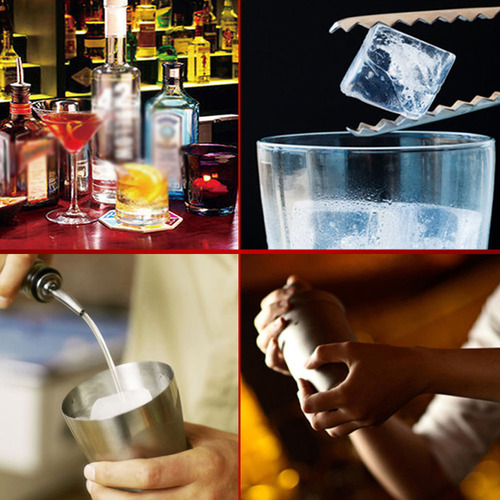 Set De Coctelera De 10 Piezas Con Estante De Bambú