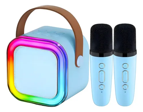 Micrófono Karaoke para Niños, Karaoke Infantil 2 Microfonos Inalambrico, Altavoz Bluetooth Portátil con Efectos de Cambio de Voz y Luces LED, para Fiestas, Regalos de Cumpleaños y Juguetes Educativos