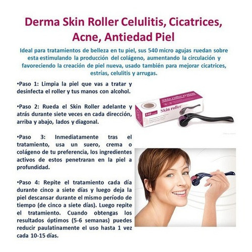 Derma Skin Roller Celulitis Cicatrices Acne Antiedad Piel