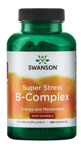 Complexo B Swanson Super Stress com vitamina C 100 cápsulas