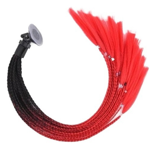 Negro+rojo Decorate Gradient Rampa Casco 12 Trenzas Cola De