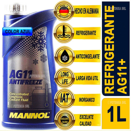 Refrigerante Mannol Antifreeze Af11  Azul 1l Made In Germany