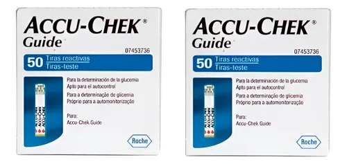 Pack 100 Tiras Reactivas Accu Chek Guide Color Azul Azul