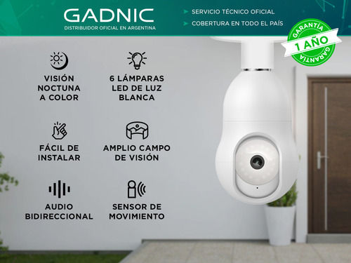 Cámara De Seguridad Ip Gadnic Tipo Lámpara Visión Nocturna