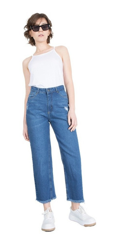 Jean Culotte Pantalon Mujer Rigido