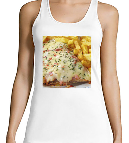 Musculosa Mujer Milanesa Romana Papas Fritas Cheff Cocina