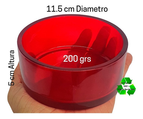 Recipientes P/ Veladoras De Colores Vidrio 11.5x5cm Paq 36pz